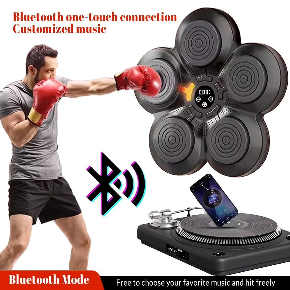 New Music Boxing Machine with Boxing Gloves, Wall-Mounted Smart Bluetooth Boxing Trainer for Home, Indoor and Gym